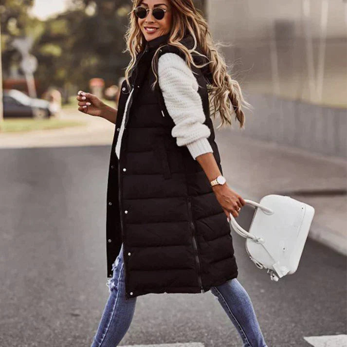 Women's Long Sleeveless Winter Vest with Hood - Buy 1, Get Free Shipping