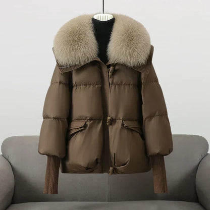 Felicia - Luxurious puffer jacket with faux fur collar